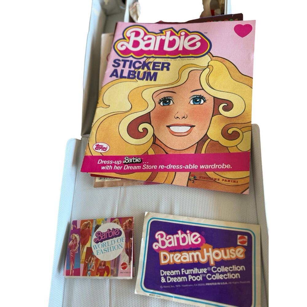 Vintage 1980 Golden Dream Barbie Doll‎ Accessories Storage Case, Clothes Misc